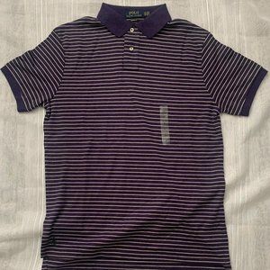 NWT Polo Ralph Lauren Men's Size M High Quality Soft Polo Black White Stripes